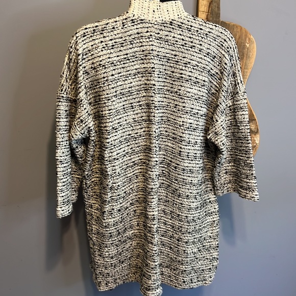 Old navy knit cardigan 3/4 sleeve black and cream large - Picture 5 of 6